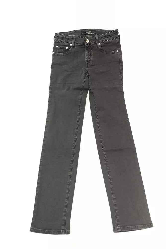 Schwarze Damenjeans aus Baumwolle