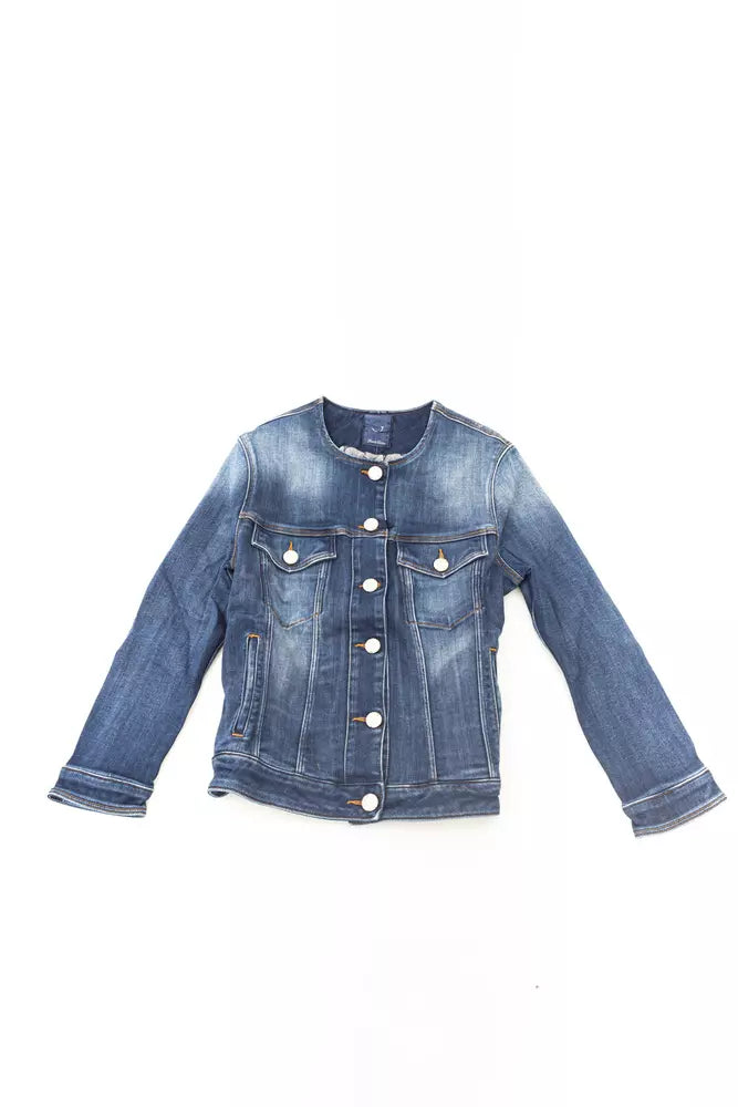 Blaue Baumwolljacke für Damen