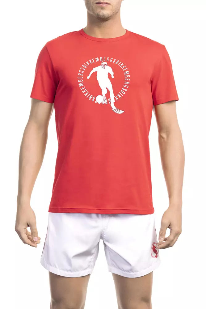 Rotes Herren-T-Shirt aus Baumwolle