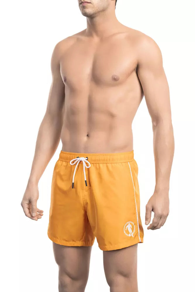 Orange Polyester Herren Badeshorts