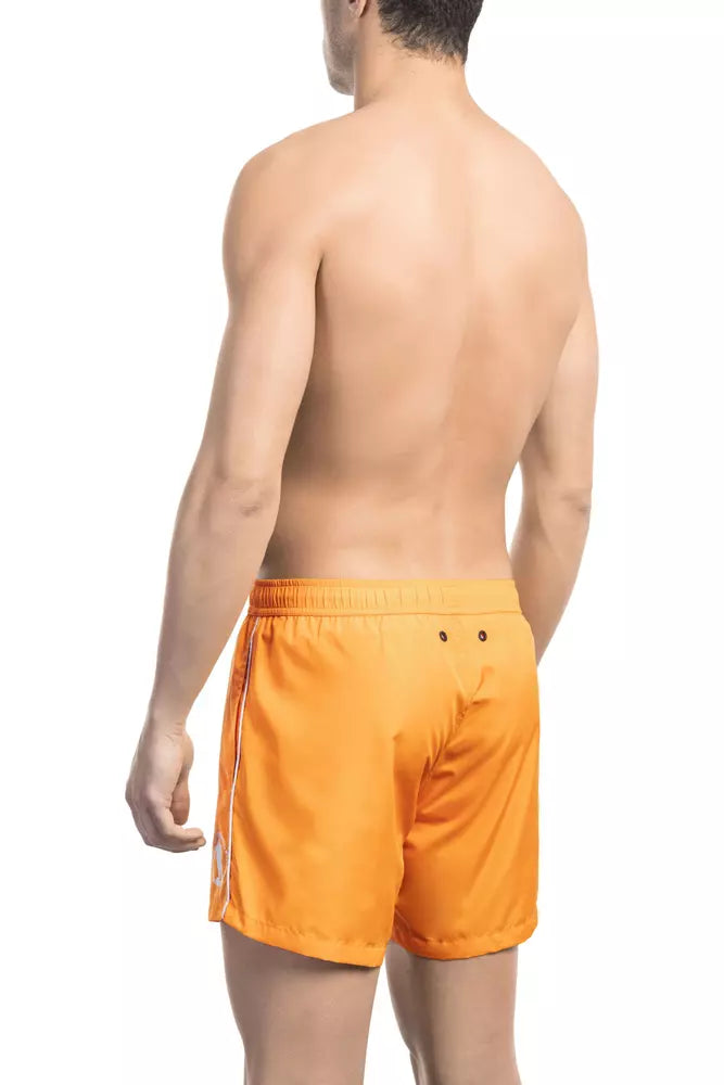 Orange Polyester Herren Badeshorts