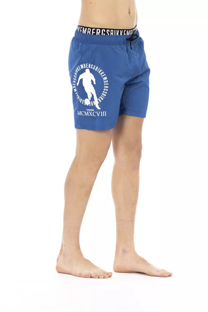 Blaue Polyester-Badeshorts für Herren