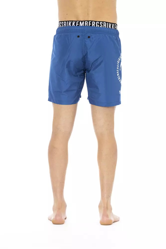 Blaue Polyester-Badeshorts für Herren