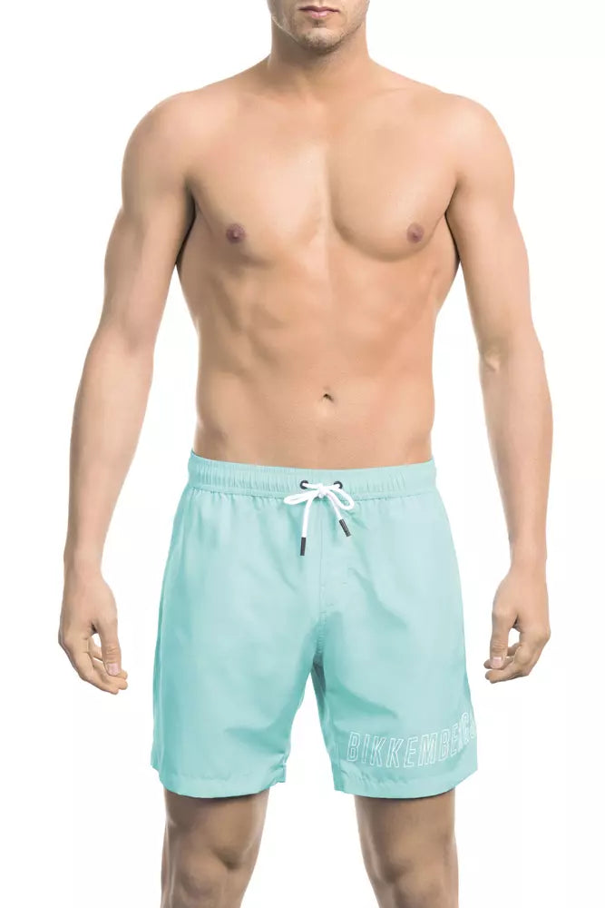 Hellblaue Polyester-Badeshorts für Herren