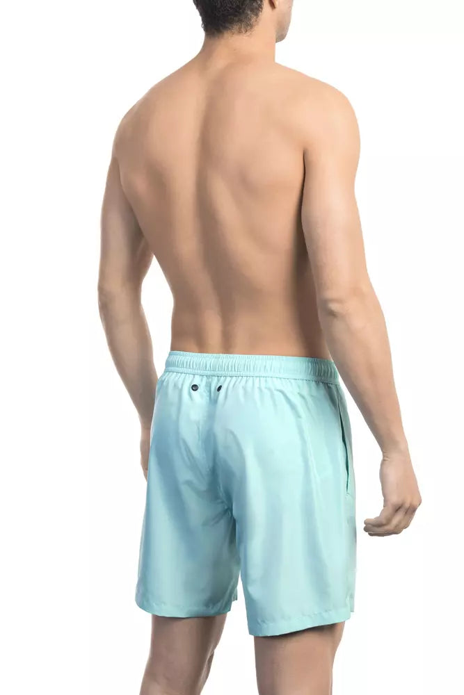 Hellblaue Polyester-Badeshorts für Herren