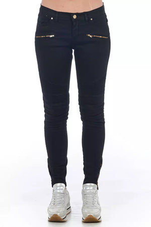 Schwarze Damenjeans aus Baumwolle