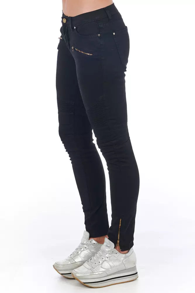 Schwarze Damenjeans aus Baumwolle