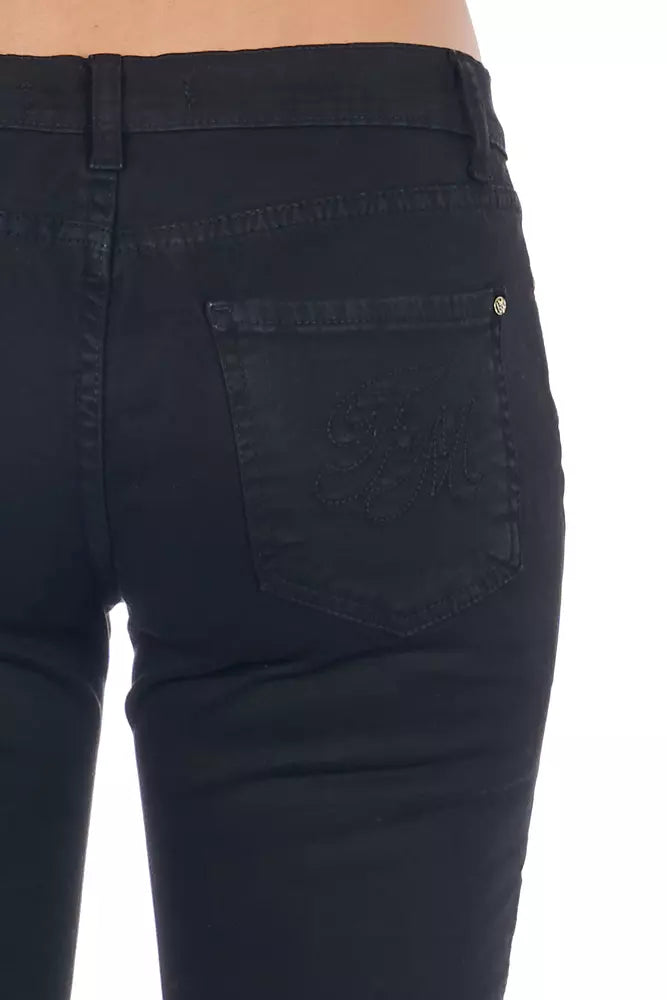 Schwarze Damenjeans aus Baumwolle