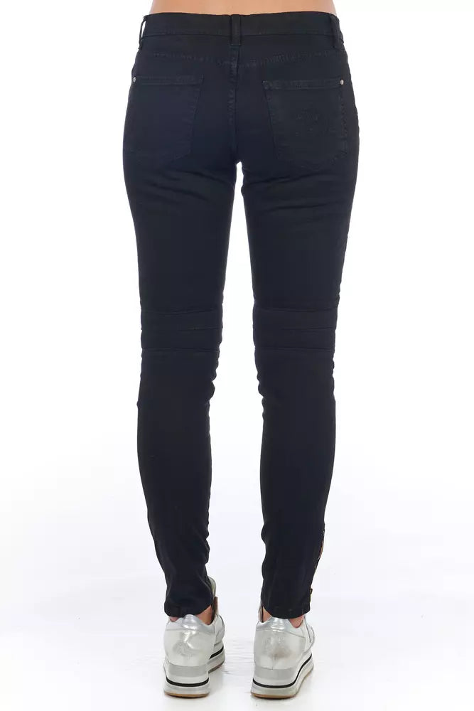 Schwarze Damenjeans aus Baumwolle