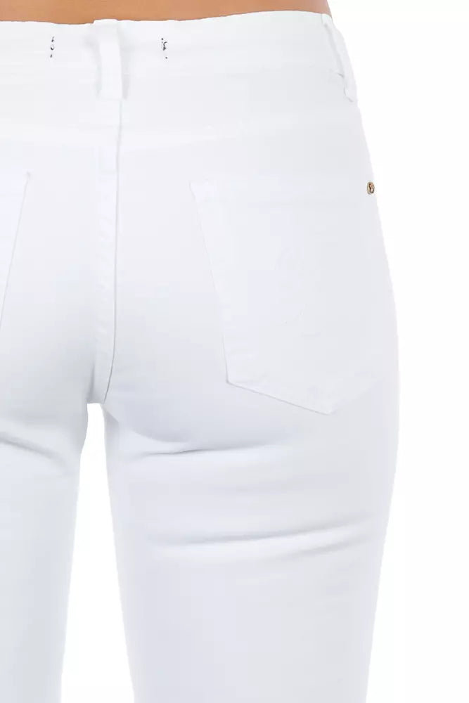 Weiße Damenjeans aus Baumwolle