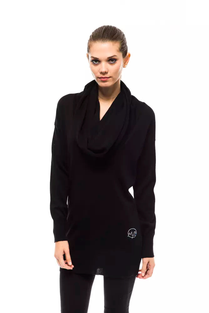 Schwarzer Wollpullover für Damen