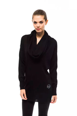 Schwarzer Wollpullover für Damen