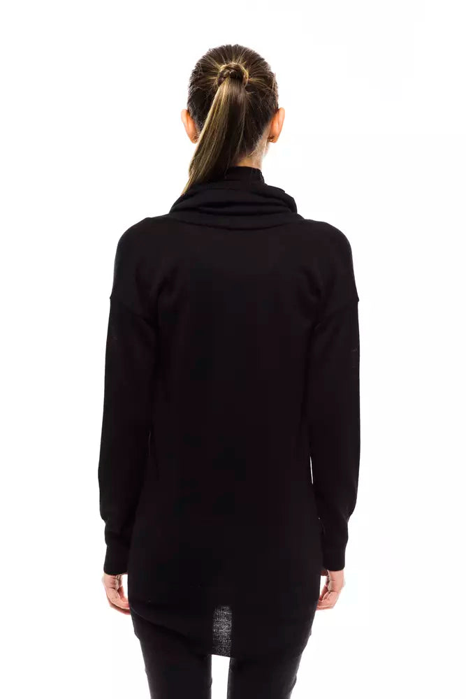 Schwarzer Wollpullover für Damen