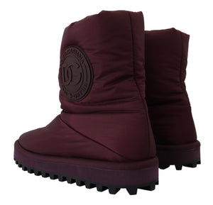 Bordeaux Nylon Boots Gepolsterte Halbschuhe