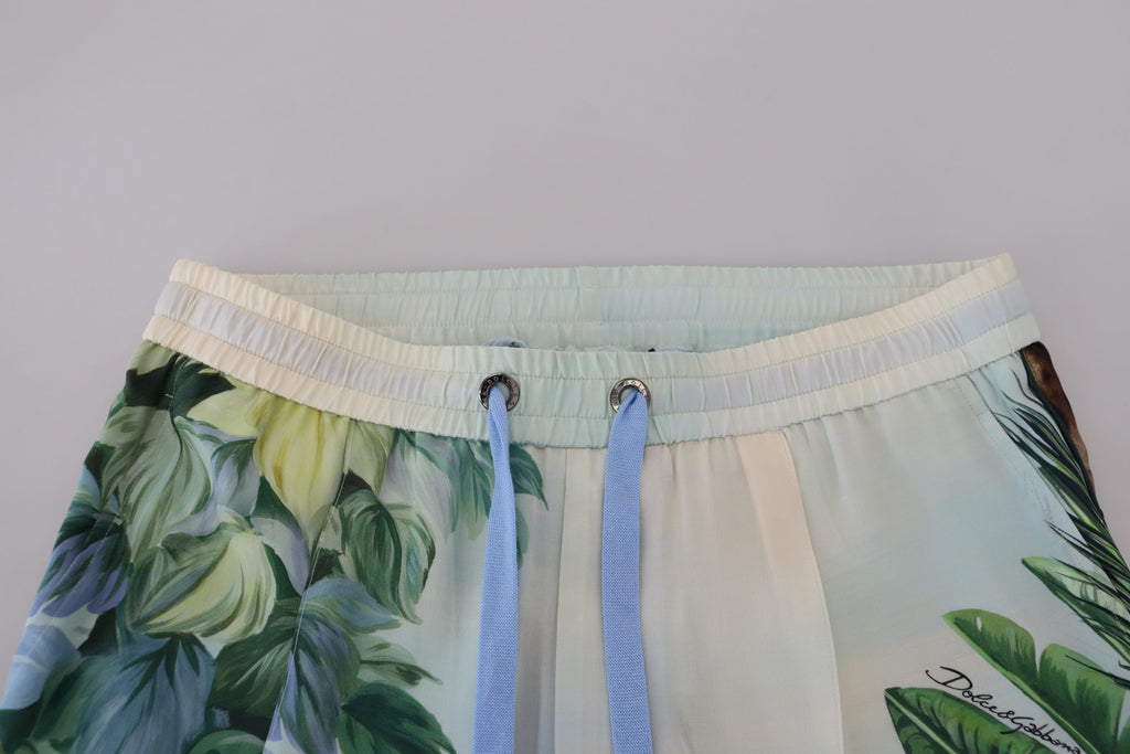 Weiße Jogginghose mit Blumenmuster für Herren