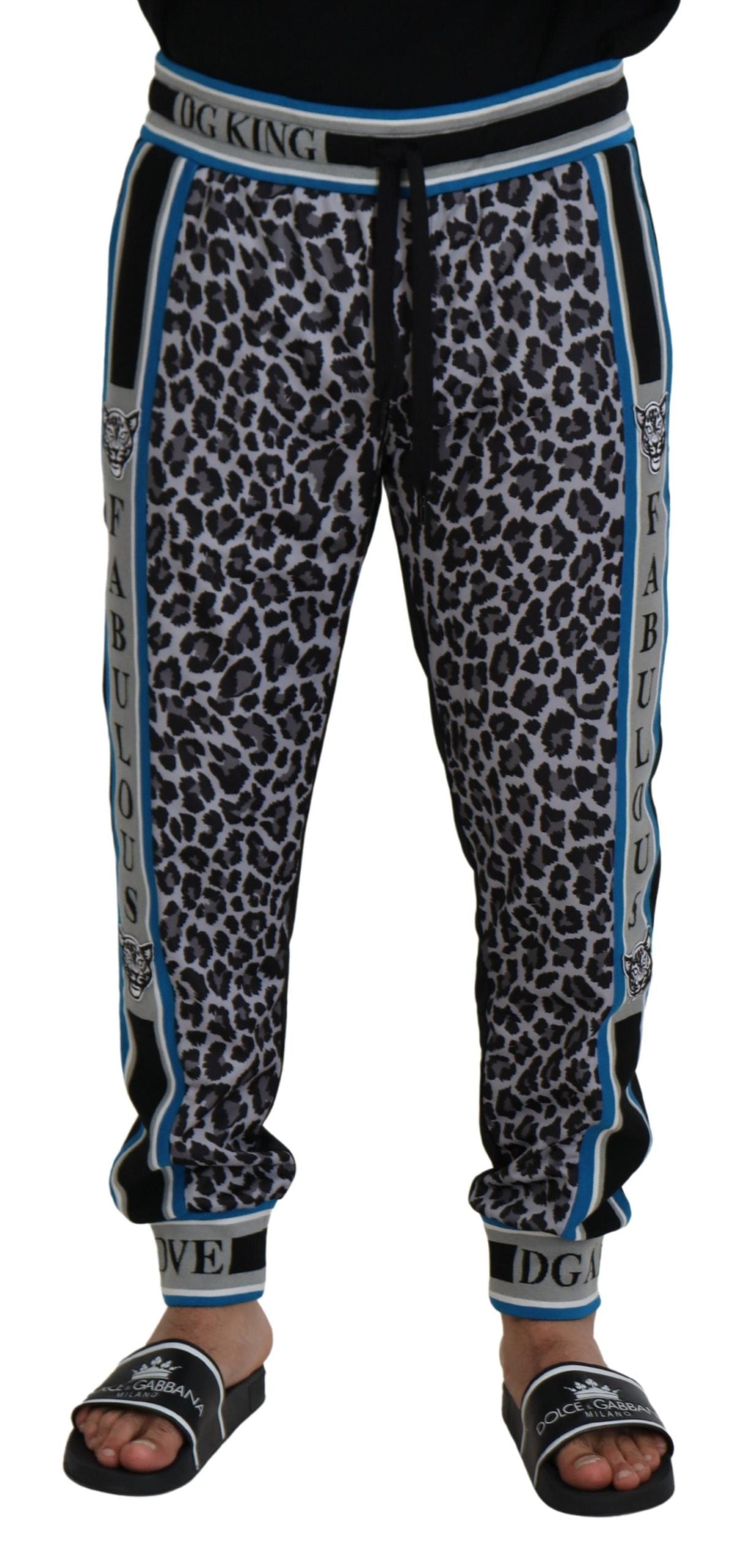 Mehrfarbige Jogginghose mit Leopardenmuster von DG King