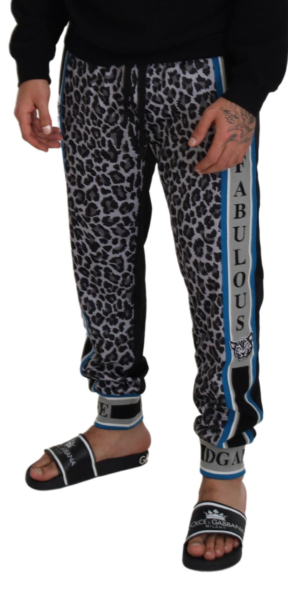 Mehrfarbige Jogginghose mit Leopardenmuster von DG King
