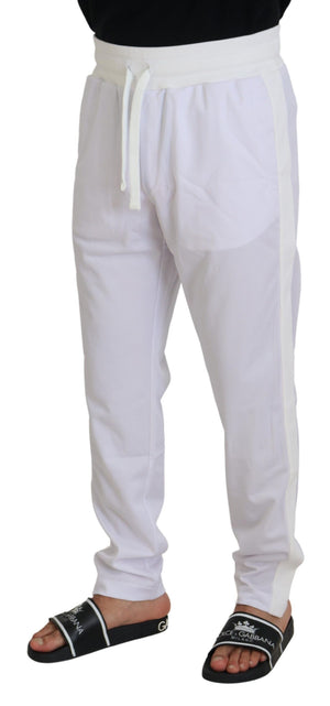 Weiße Jogginghose aus Polyester mit Kronenlogo