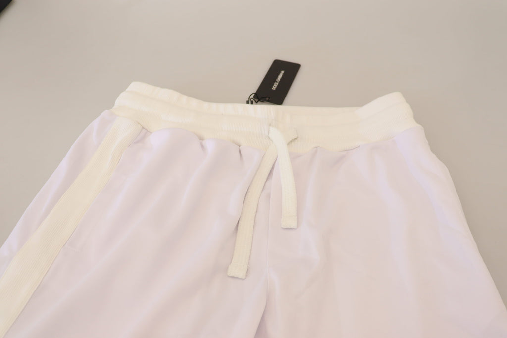 Weiße Jogginghose aus Polyester mit Kronenlogo