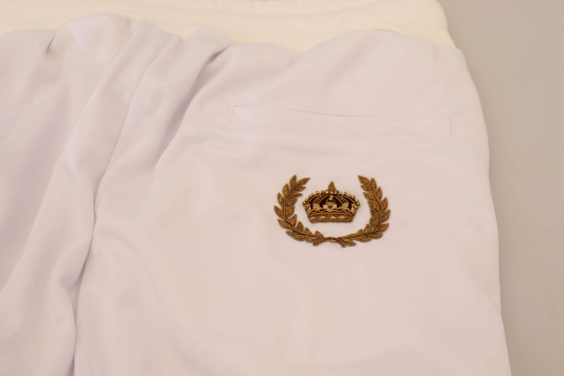 Weiße Jogginghose aus Polyester mit Kronenlogo