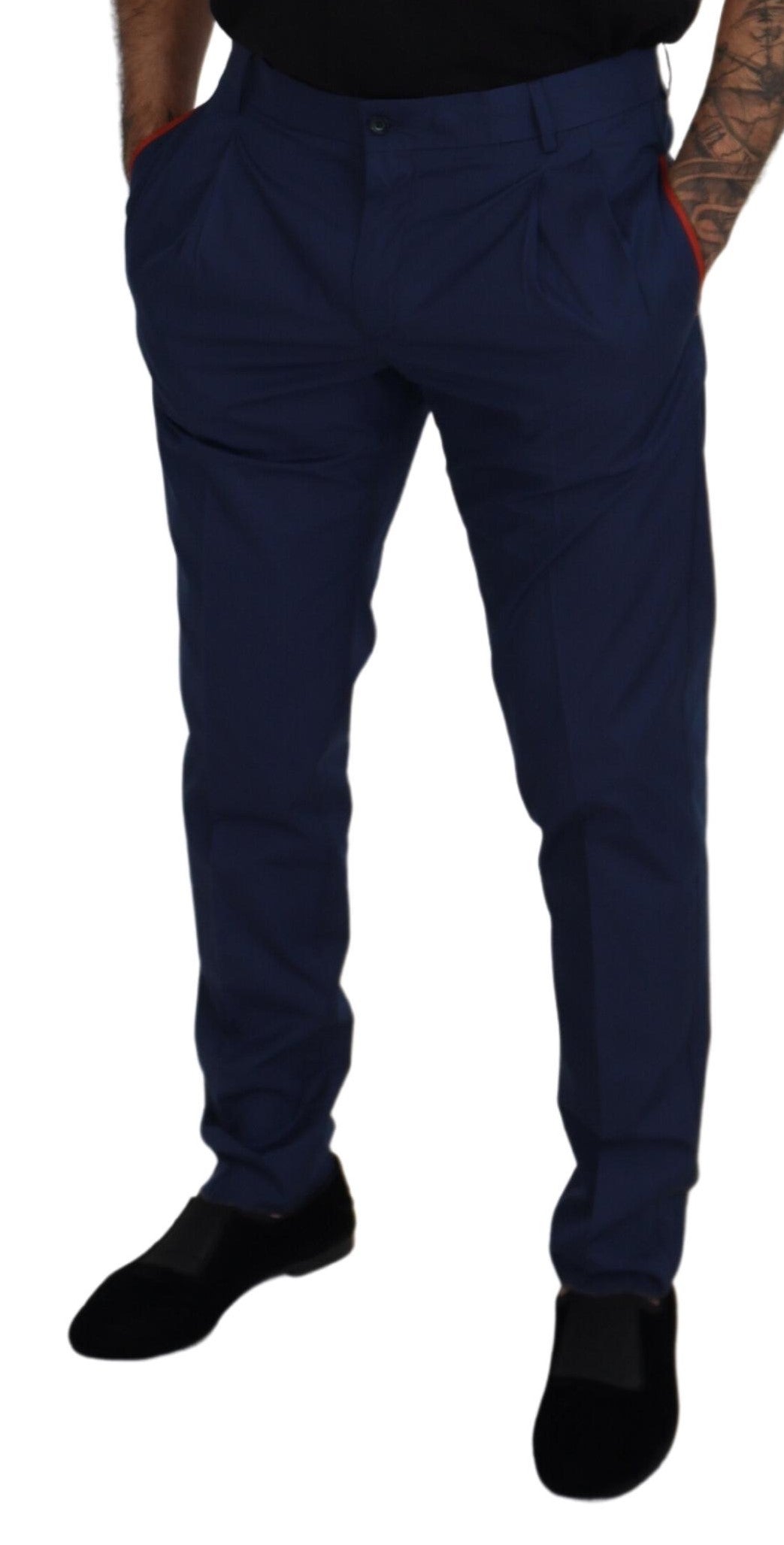 Blaue Chinohose aus Baumwolle