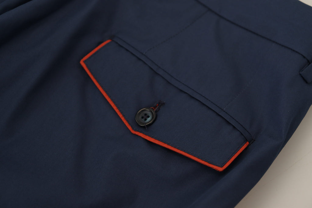 Blaue Chinohose aus Baumwolle