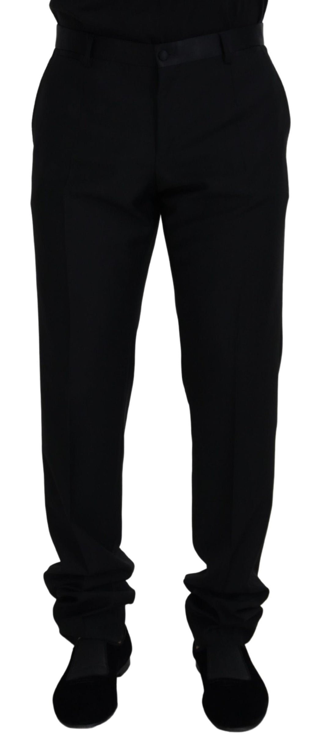 Schwarze Chinohose aus Wolle
