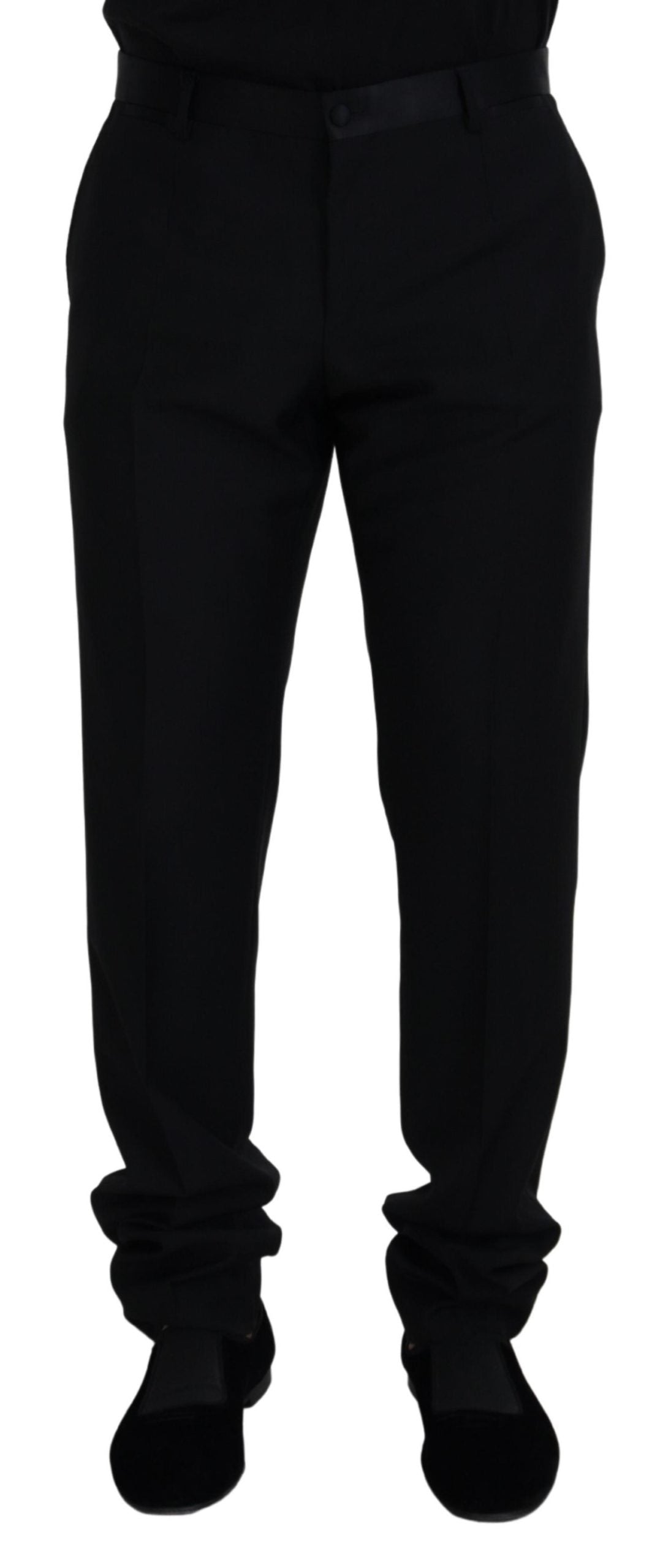 Schwarze Chinohose aus Wolle