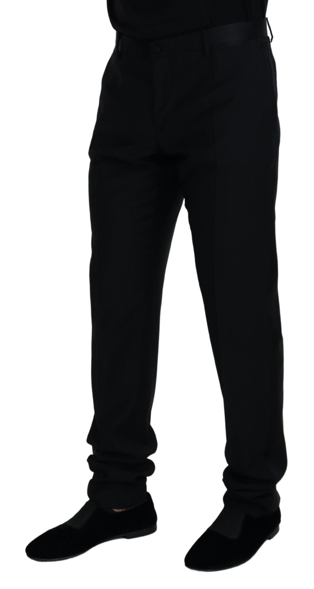 Schwarze Chinohose aus Wolle