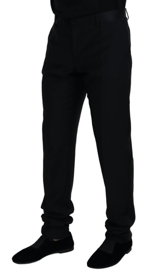 Schwarze Chinohose aus Wolle