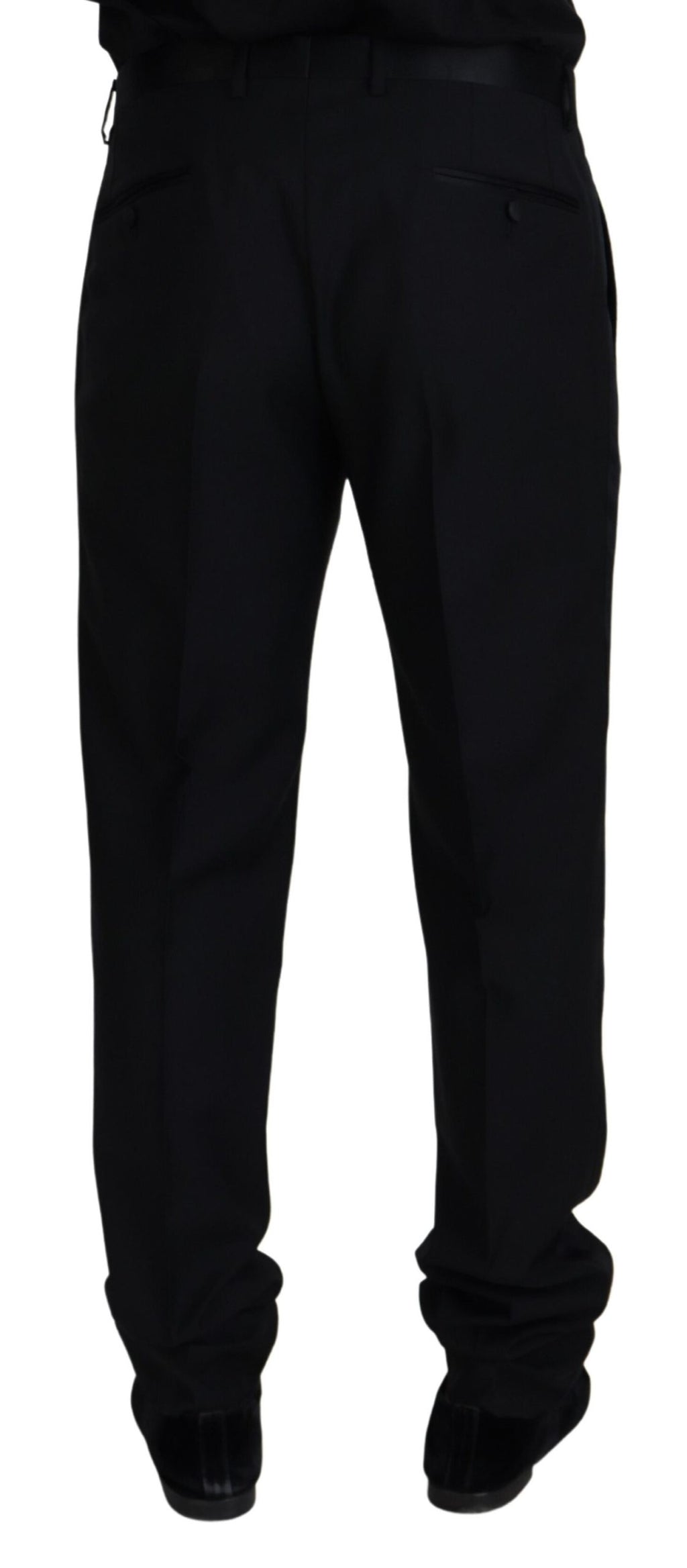 Schwarze Chinohose aus Wolle