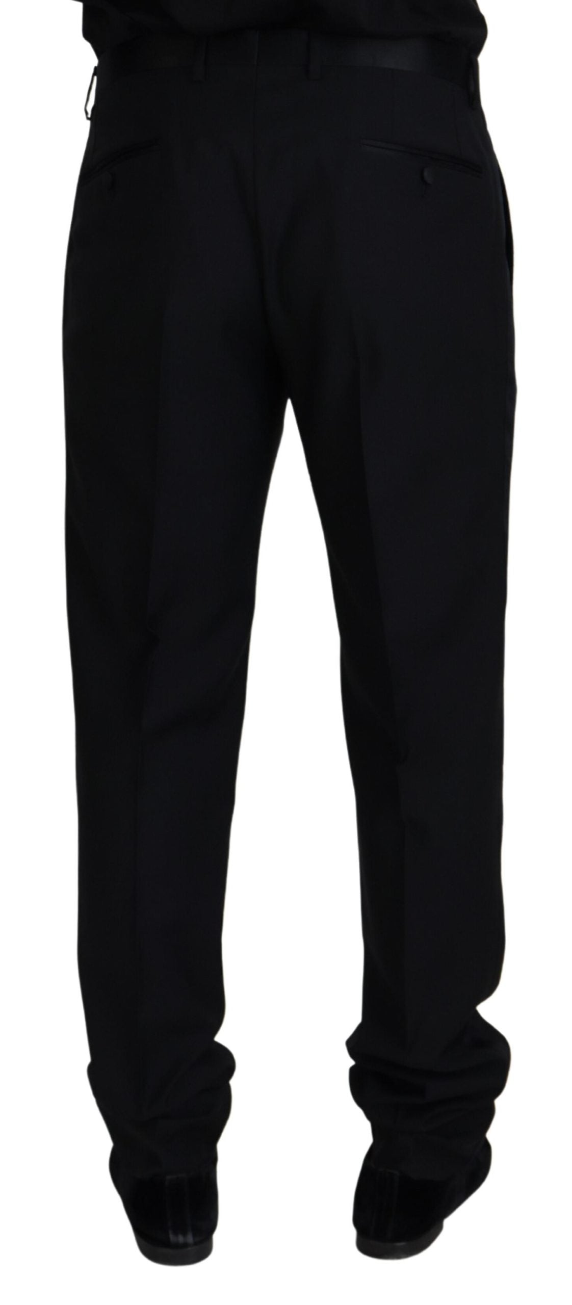 Schwarze Chinohose aus Wolle
