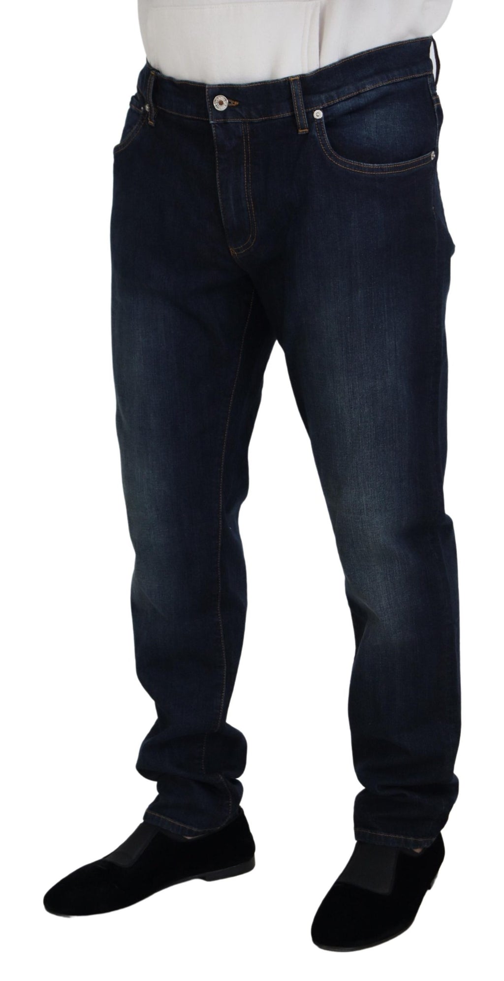 Blaue Straight Fit Casual Jeans aus Baumwolle