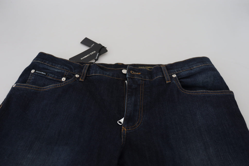 Blaue Straight Fit Casual Jeans aus Baumwolle