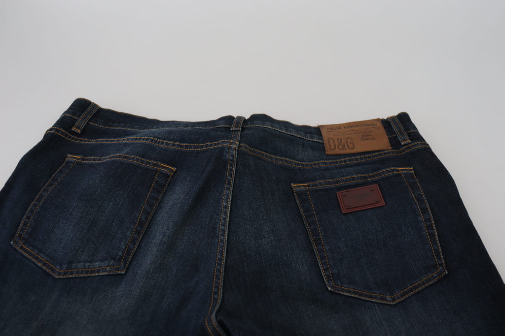 Blaue Straight Fit Casual Jeans aus Baumwolle