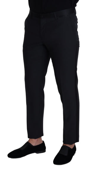 Schwarze formelle Wollhose für Herren