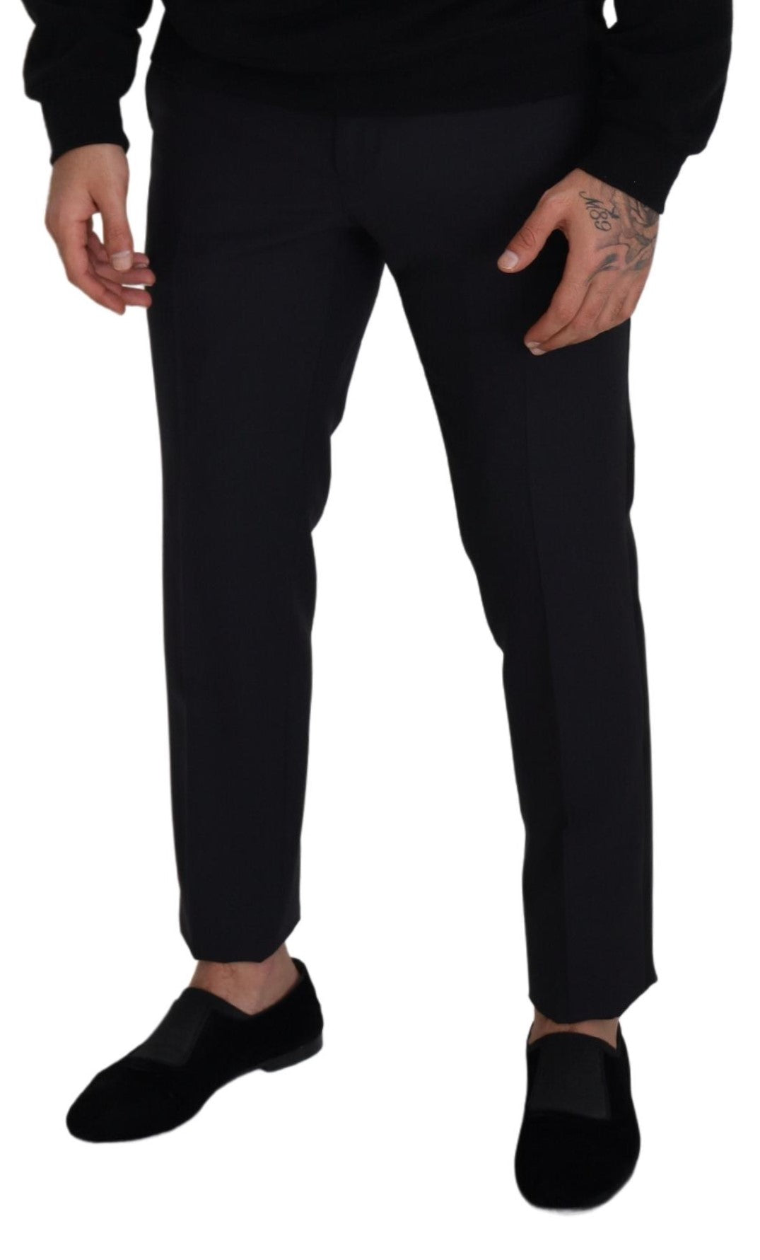 Schwarze formelle Wollhose für Herren