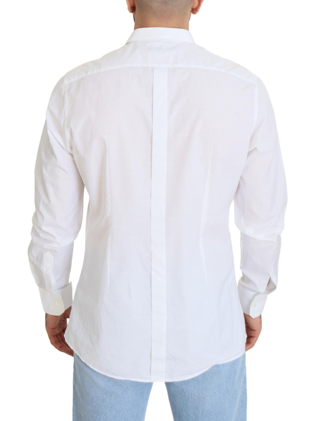 Weißes Slim Fit-Hemd aus Baumwolle mit GOLD-Print