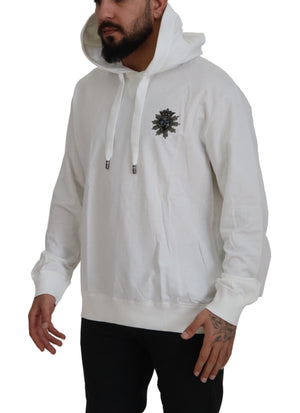 Weißer Kapuzenpullover aus Baumwolle