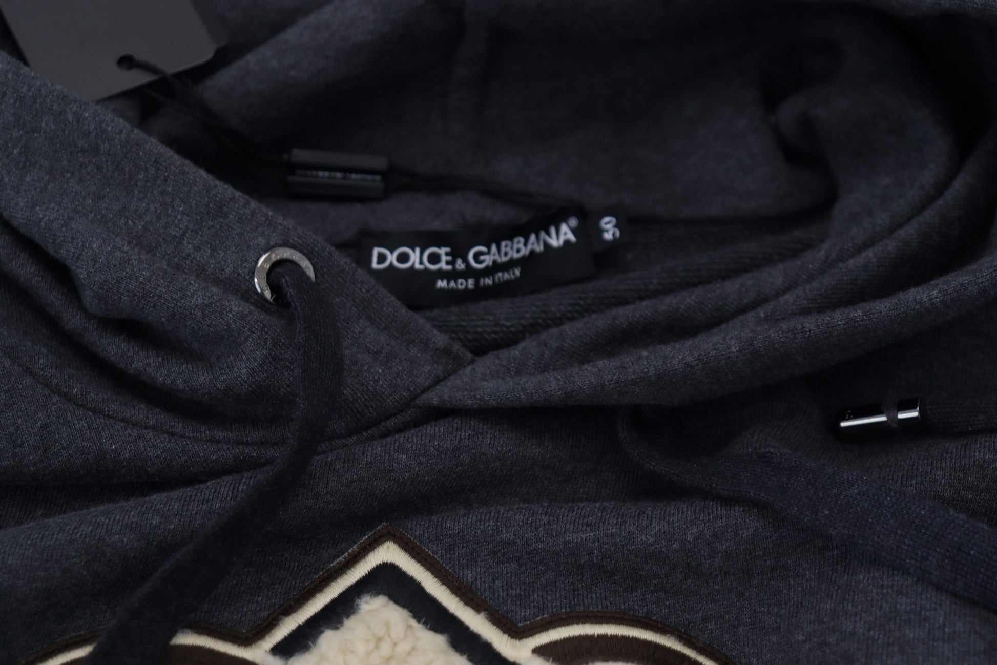Graues Kapuzen-Sweatshirt aus Baumwolle mit Logo