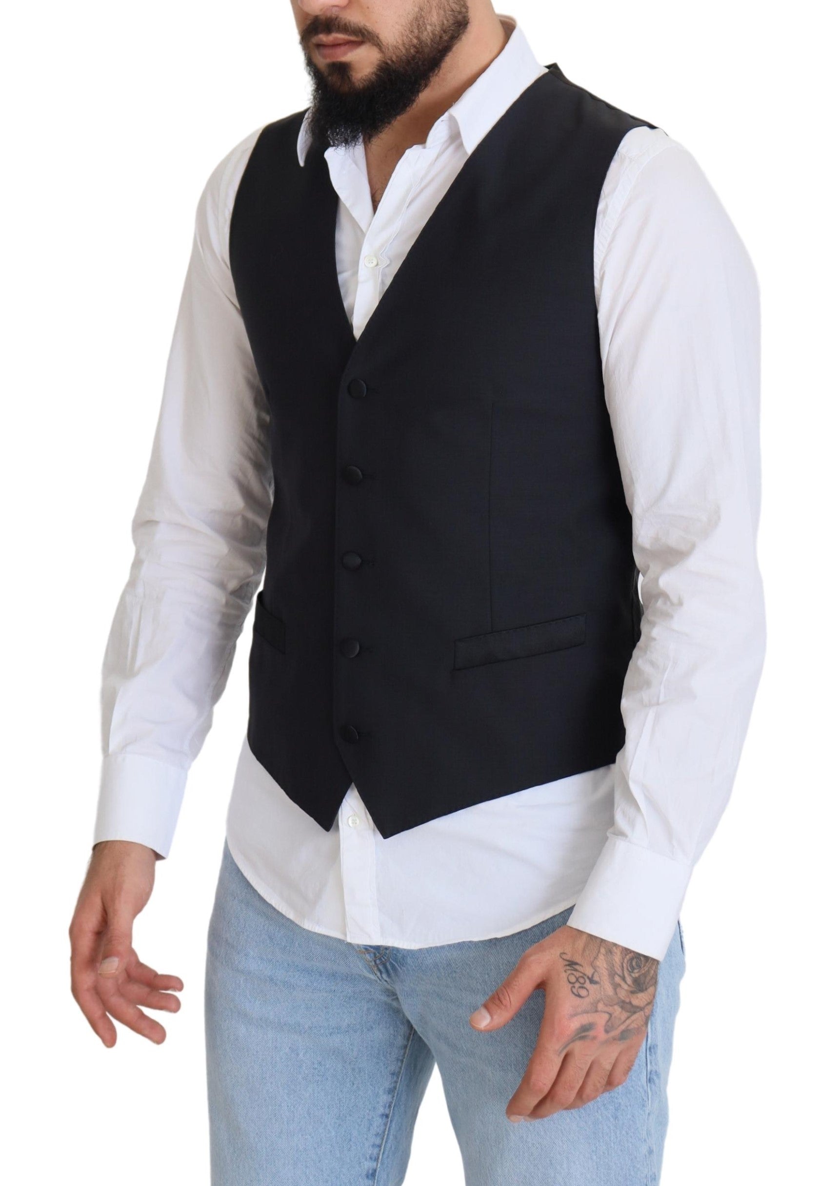 Schwarze Weste aus Wollstretch