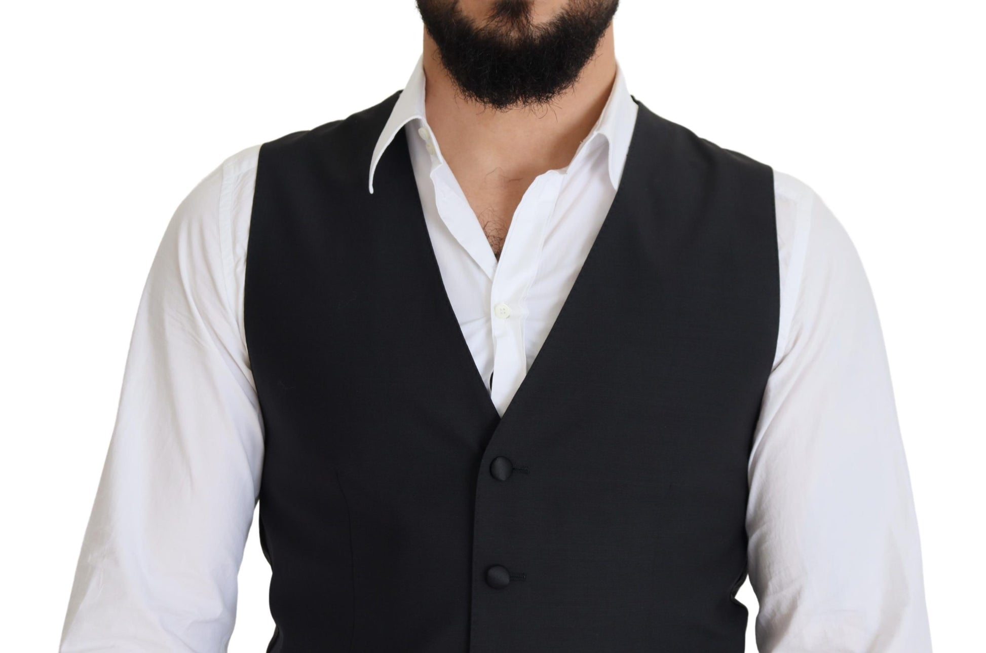 Schwarze Weste aus Wollstretch