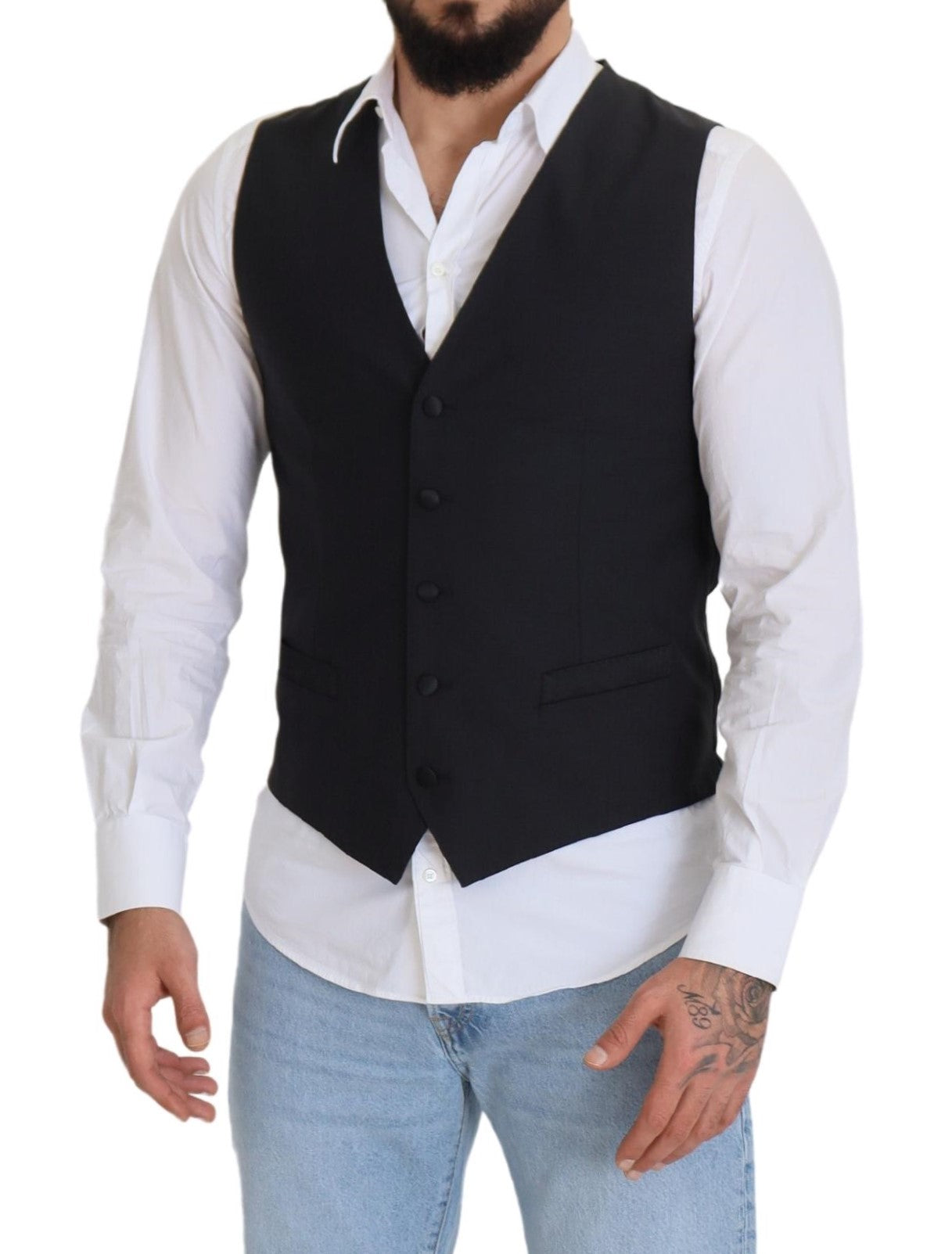 Schwarze Weste aus Wollstretch