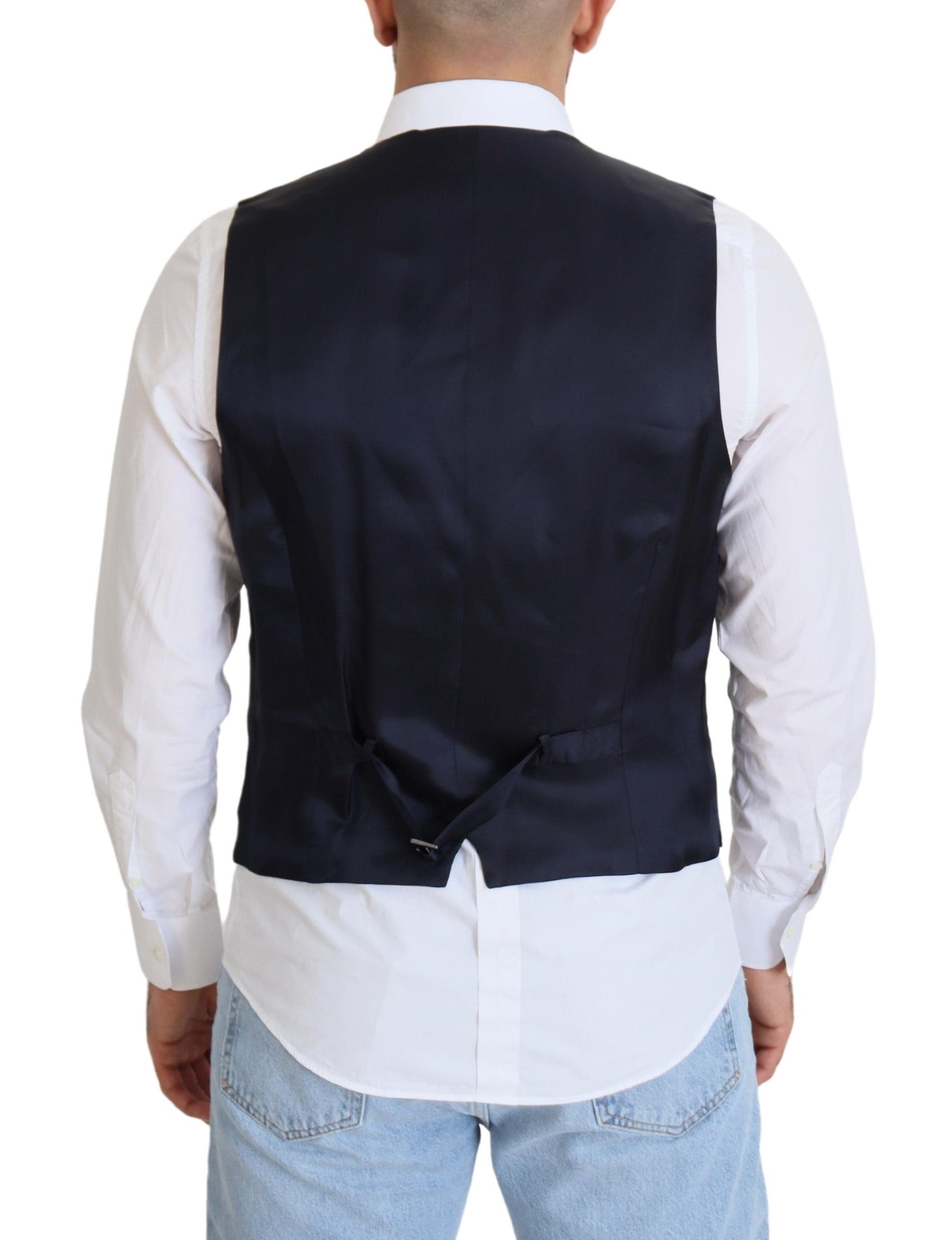 Dunkelblaue Weste aus Wollstretch