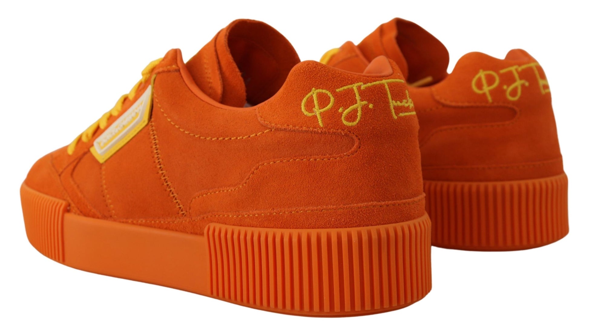 Orangefarbene Pj Tucker-Sneakers aus Leder