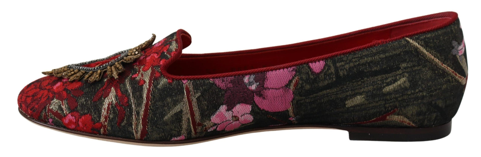 Mehrfarbige Jacquard-Slipper mit Herz-Jesu-Patch