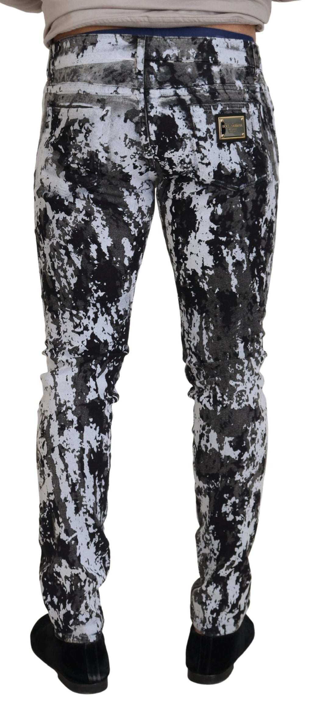 Mehrfarbige Skinny-Jeans aus Baumwolle mit Batikmuster
