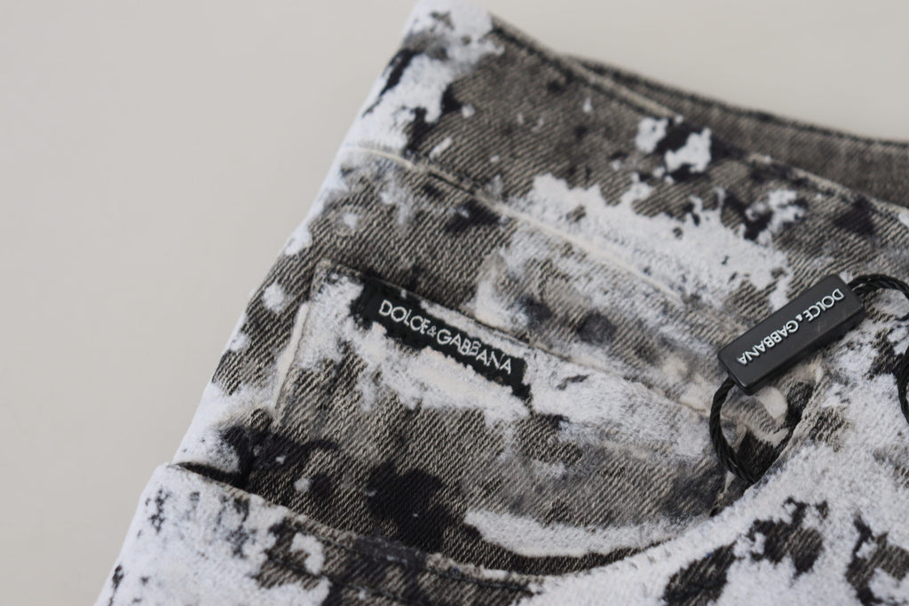 Mehrfarbige Skinny-Jeans aus Baumwolle mit Batikmuster