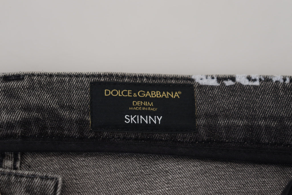 Mehrfarbige Skinny-Jeans aus Baumwolle mit Batikmuster