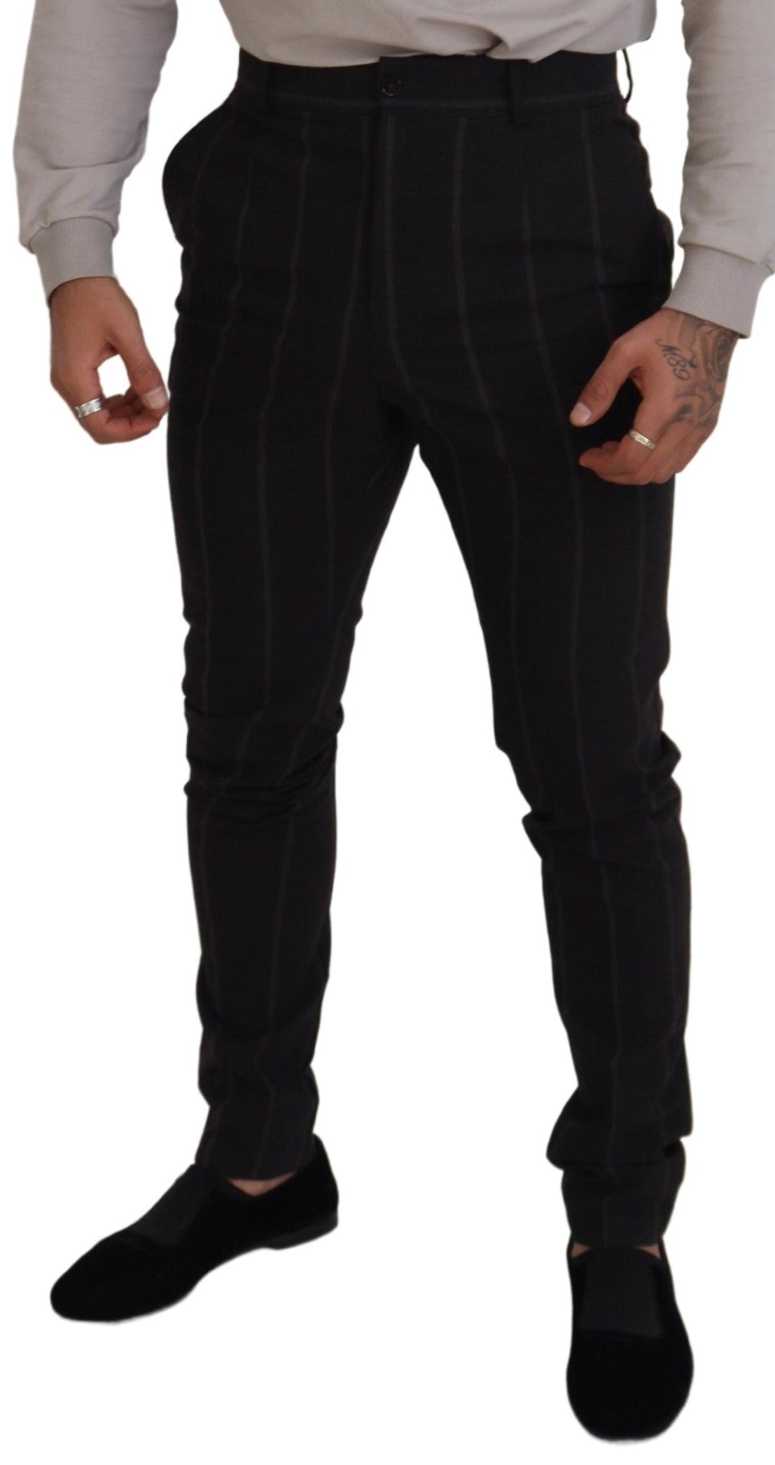 Schwarze Chinohose aus Wolle für Herren